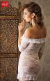 Softline - Chemise Agathe in pizzo con maniche a 3/4. Bianco
