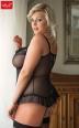Softline - Guepiere e perizoma Margaret nero. Plus Size