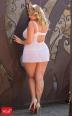 Chemise e perizoma Laura Plus Size. Bianco