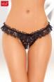 Softline - Tanga in pizzo con merletti e fiocchetto.