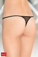 Tanga aperto in microrete e pizzo con fiocchetto
