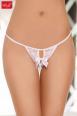 Softline - Tanga aperto con fiocchi. Bianco