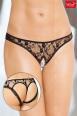 Softline - Mutandine in pizzo con apertura a cuore. Nero