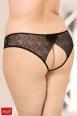 Softline - Mutandine aperte in pizzo. Nero