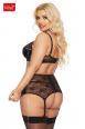 Intimo 3 pezzi JOANA in tessuto lucido e pizzo. Plus Size