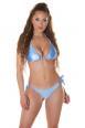 Bikini set 2 pezzi brasiliana effetto metallizzato. Azzurro
