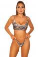 Top bikini motivo pitonato con spalline regolabili.