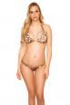 Bikini Leopardato con Scollo a V e Dettagli Oro