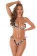 Bikini set 2 pezzi reversibile (2 in 1) con stampa floreale. Nero