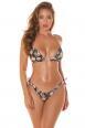 Bikini set 2 pezzi reversibile (2 in 1) con stampa floreale. Nero