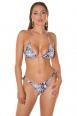 Bikini set 2 pezzi brasiliana con motivo pitonato. Bianco