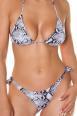 Bikini set 2 pezzi brasiliana con motivo pitonato. Bianco