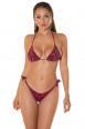 Bikini set 2 pezzi brasiliana con motivo pitonato. Rosso