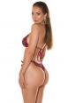 Bikini set 2 pezzi brasiliana con motivo pitonato. Rosso