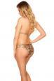 Bikini oro con stampa animalier e spilla decorativa