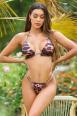 Top bikini a triangolo Koucla con volant. Leopardato.