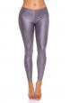 Leggings effetto bagnato con allacciatura posteriore. Grigio.