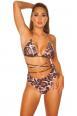 Slip bikini a vita alta leopardato.