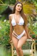 Slip bikini brasiliana con doppio fianchetto su un lato. BIANCO