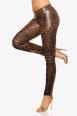 Leggings leopardati KouCla con inserti in microrete.