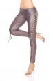Leggings con allacciature anteriori. Grigio.
