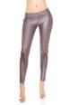 Leggings con allacciature anteriori. Grigio.