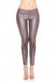 Leggings con allacciature anteriori. Grigio.