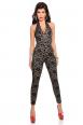 Tuta Intera Nero/Beige con Pizzo e Schiena Scoperta