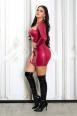 Miniabito Bordeaux con Ampio Cut-Out Anteriore
