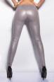 Leggings grigi effetto lucido con zip frontale