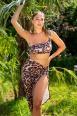 Top corto monospalla leopardato
