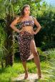 Top corto monospalla leopardato