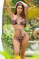 Tanga bikini Koucla con doppi fianchetti. Leopardato.
