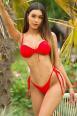 Tanga bikini brasiliana. Rosso