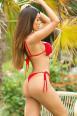 Tanga bikini brasiliana. Rosso