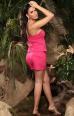 Bodyshort rosa con cintura.