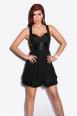Vestito in organza con paillettes. Nero