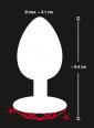 Plug in alluminio con gemma decorativa. 9,4 cm