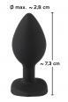 Plug in silicone con zircone a forma di cuore.