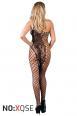 Catsuit a rete con taglio asimmetrico.
