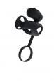 Guaina vibrante in silicone con stimolatore. Nero