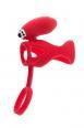 Guaina vibrante in silicone con stimolatore. Rosso