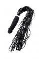 Stimolatore vibrante in silicone nero con coda.