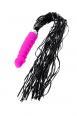 Stimolatore vibrante in silicone fucsia con coda.