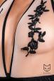 Body in Wetlook e microrete con decori floreali.