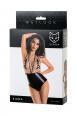 Body in Wetlook e microrete con decori floreali.