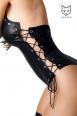 Eileen - Body nero con borchie e stringature laterali.
