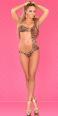 Monokini leopardato asimmetrico con catenelle e ciondoli.