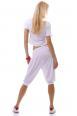Pantaloni al ginocchio cavallo basso. Bianco.