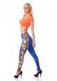 Leggings con stampa floreale. Blu.